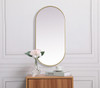 Metal Frame Oval Mirror 24X48 Inch In Brass (MR2A2448BRS)