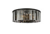 Sydney 10 Light Matte Black Flush Mount Silver Shade (Grey) Royal Cut Crystal (1208F43MB-SS/RC)