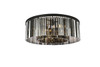 Sydney 10 Light Matte Black Flush Mount Silver Shade (Grey) Royal Cut Crystal (1208F43MB-SS/RC)