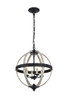 Orbus 4 Light Ivory Wash And Steel Grey Pendant (1503D18IW)