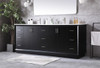 84 Inch Double Bathroom Vanity In Black (VF19684DBK)