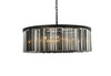 Sydney 10 Light Matte Black Chandelier Silver Shade (Grey) Royal Cut Crystal (1208G43MB-SS/RC)