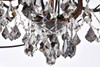 Geneva 25 Light Dark Bronze Chandelier Silver Shade (Grey) Royal Cut Crystal (1130G60DB-SS/RC)