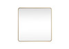Soft Corner Metal Square Mirror 48X48 Inch In Brass (MR804848BR)