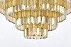 Sydney 33 Light Polished Nickel Chandelier Golden Teak (Smoky) Royal Cut Crystal (1231D44PN-GT/RC)