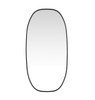 Metal Frame Oval Mirror 24X48 Inch In Black (MR2B2448BLK)