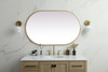 Metal Frame Oval Mirror 30X48 Inch In Brass (MR2A3048BRS)