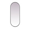 Metal Frame Oval Mirror 24X60 Inch In Black (MR2A2460BLK)
