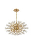 Vera 36 Inch Crystal Starburst Oval Pendant In Gold (2550D36SG)