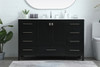 54 Inch Single Bathroom Vanity In Black (VF18854BK)