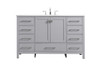 54 Inch Single Bathroom Vanity In Grey (VF18854GR)