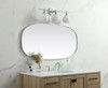 Metal Frame Oval Mirror 24X48 Inch In Silver (MR2B2448SIL)