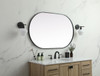 Metal Frame Oval Mirror 30X48 Inch In Black (MR2A3048BLK)