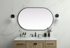 Metal Frame Oval Mirror 30X48 Inch In Black (MR2A3048BLK)
