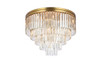 Sydney 32 Inch Round Crystal Flush Mount In Satin Gold (1201F32SG/RC)