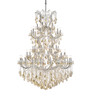 Elegant Furniture and Lighting Maria Theresa 61 Light Chrome Chandelier Golden Teak (2800G54C-GT/RC)