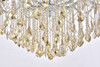 Elegant Furniture and Lighting Maria Theresa 61 Light Chrome Chandelier Golden Teak (2800G54C-GT/RC)