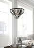 Sydney 33 Light Matte Black Chandelier Silver Shade (Grey) Royal Cut Crystal (1231D44MB-SS/RC)