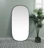 Metal Frame Oval Mirror 30X60 Inch In Black (MR2B3060BLK)