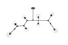 Elegant Furniture and Lighting Cavoli 74 Inch Chandelier In Black (1712G74BK)