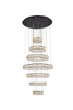 Monroe 34 Inch Led Seven Ring Chandelier In Black (3503G34BK)