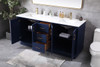 72 Inch Double Bathroom Vanity In Blue (VF19672DBL)