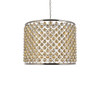 Elegant Furniture and Lighting Madison 12 Light Polished Nickel Chandelier Golden Teak (1206D35PN-GT/RC)