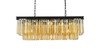 Elegant Furniture and Lighting Sydney 12 Light Matte Black Chandelier Golden Teak (1202D40MB-GT/RC)