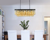 Elegant Furniture and Lighting Sydney 12 Light Matte Black Chandelier Golden Teak (1202D40MB-GT/RC)
