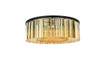Sydney 10 Light Matte Black Flush Mount Golden Teak (Smoky) Royal Cut Crystal (1208F43MB-GT/RC)