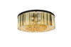 Sydney 10 Light Matte Black Flush Mount Golden Teak (Smoky) Royal Cut Crystal (1208F43MB-GT/RC)