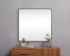 Soft Corner Metal Square Mirror 42X42 Inch In Black (MR804242BK)