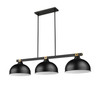 Bronte 3 Light Billiard in Matte Black + Rubbed Brass (1955-3MB-RB-D13MB)