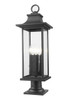 Tiberius 4 Light Outdoor Pier Mounted Fixture in Black (5017PHBR-533PM-BK)