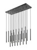 Forest 23 Light Linear Chandelier in Matte Black (919MP24-23L-MB-LED)