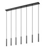 Forest 7 Light Linear Chandelier in Matte Black (919MP12-7L-MB-LED)