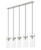 Z-Lite Fontaine 5 Light Linear Chandelier in Brushed Nickel (7002P5-5L-BN)