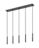 Forest 5 Light Linear Chandelier in Matte Black (919MP12-5L-MB-LED)