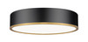 Bradley 1 Light Flush Mount in Matte Black + Modern Gold (1018F20-MB-MGLD-LED)