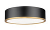 Bradley 1 Light Flush Mount in Matte Black + Modern Gold (1018F16-MB-MGLD-LED)