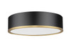 Bradley 1 Light Flush Mount in Matte Black + Modern Gold (1018F16-MB-MGLD-LED)
