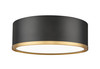 Z-Lite Bradley 1 Light Flush Mount in Matte Black + Modern Gold (1018F12-MB-MGLD-LED)