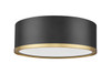 Z-Lite Bradley 1 Light Flush Mount in Matte Black + Modern Gold (1018F12-MB-MGLD-LED)