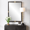 Larkin Dark Wood & Brass Mirror (08217)