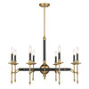 Consulate 8-Light Chandelier in Matte Black and Warm Brass (1-9512-8-143)