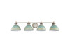 Kinsley 4-Light Vanity Light in Aged Galvanized Steel with Antique Teal (0865-BA4 AGV-TEAL)