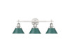 Orwell 3-Light Vanity Light in Pewter with Pine Green (3306-BA3 PW-GN)
