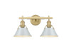 Orwell 2-Light Vanity Light in Brushed Champagne Bronze with Dusky Blue (3306-BA2 BCB-DB)