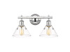 Orwell 2-Light Vanity Light in Chrome with Clear Glass (3306-BA2 CH-CLR)