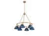 Orwell 6-Light Chandelier in Brushed Champagne Bronze with Matte Navy (3306-6 BCB-NVY)